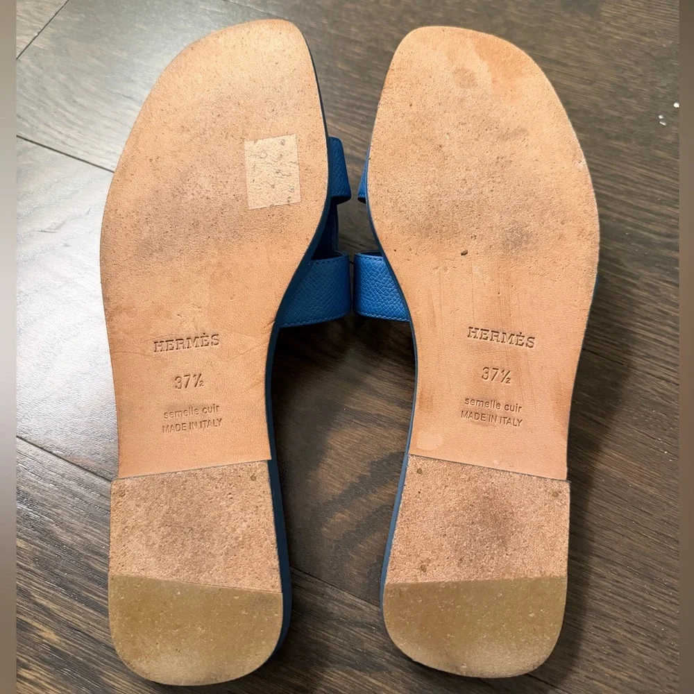 Hermes Blue Oran Sandal 100% Authentic - Picture 3 of 8